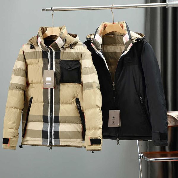 mens winter jacket puffer designer down jackets women coat cotton parka overcoat casual fashion chest pocket design thick warm hooded down w, Black